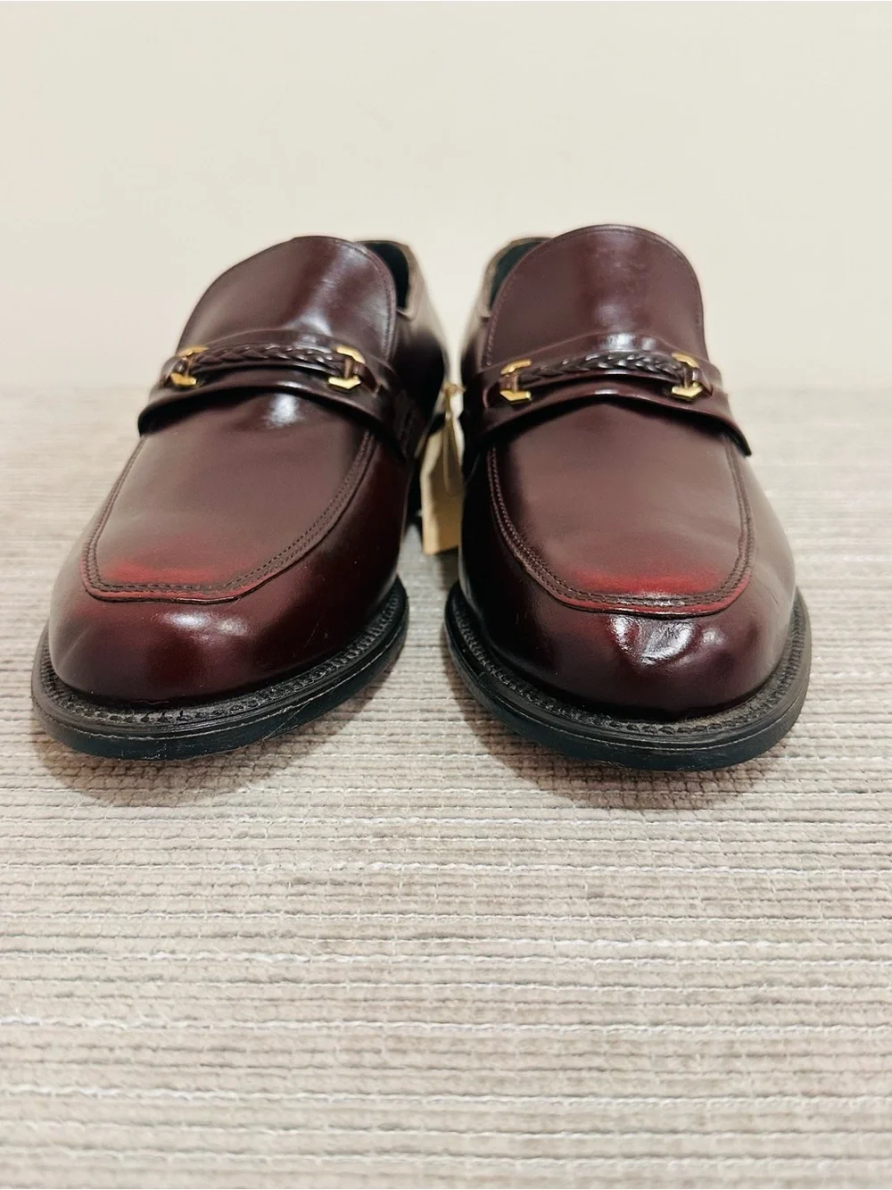 O'Sullivan Executive Imperials Shoes Mens 8,5Leather Loafer Slip On Burgundy USA
